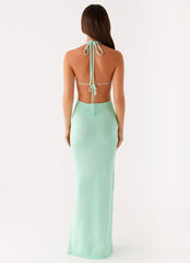 Tropez Knit Maxi Dress Pastel Green 4 Peppermayo