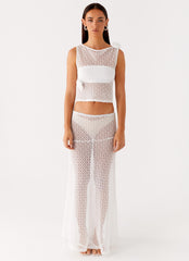 Velli Crochet Maxi Skirt White 1 Peppermayo