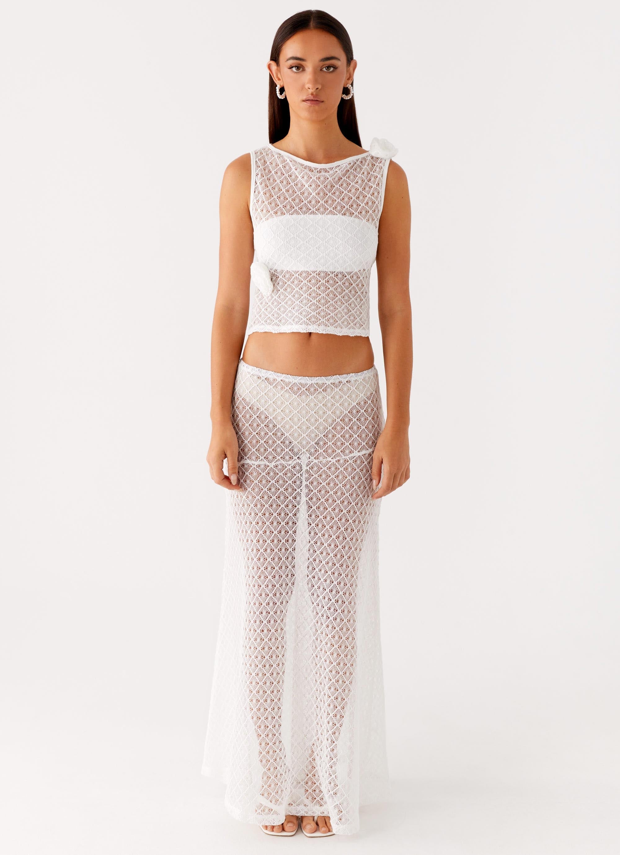 Velli Crochet Top White 1 Peppermayo