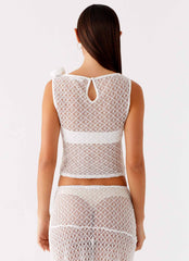 Velli Crochet Top White 3 Peppermayo