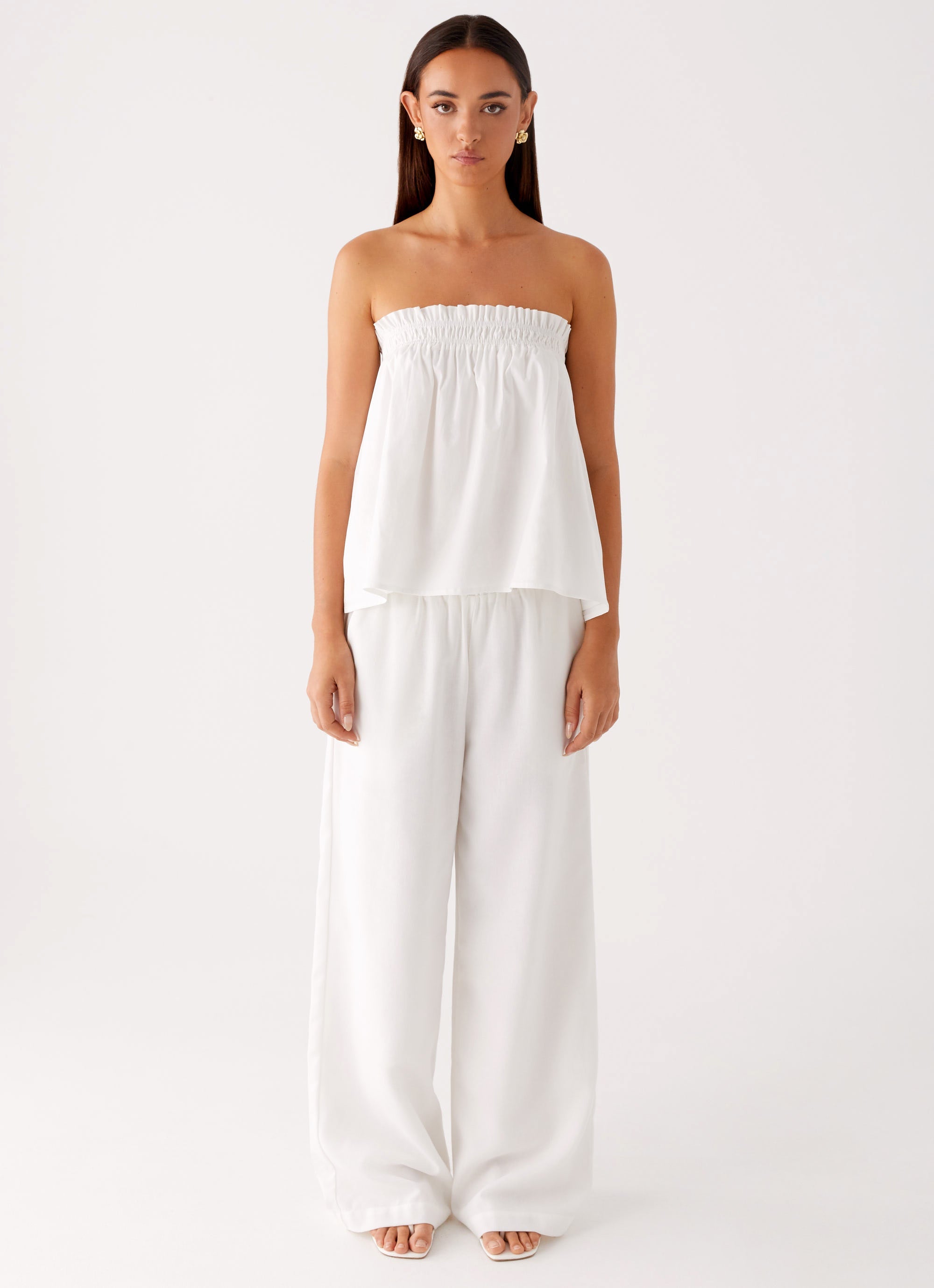 Wynter Babydoll Top White 1 Peppermayo