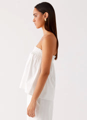 Wynter Babydoll Top White 2 Peppermayo