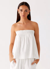 Wynter Babydoll Top White 4 Peppermayo