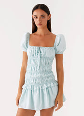 Yolene Mini Dress Green Gingham 4 Peppermayo