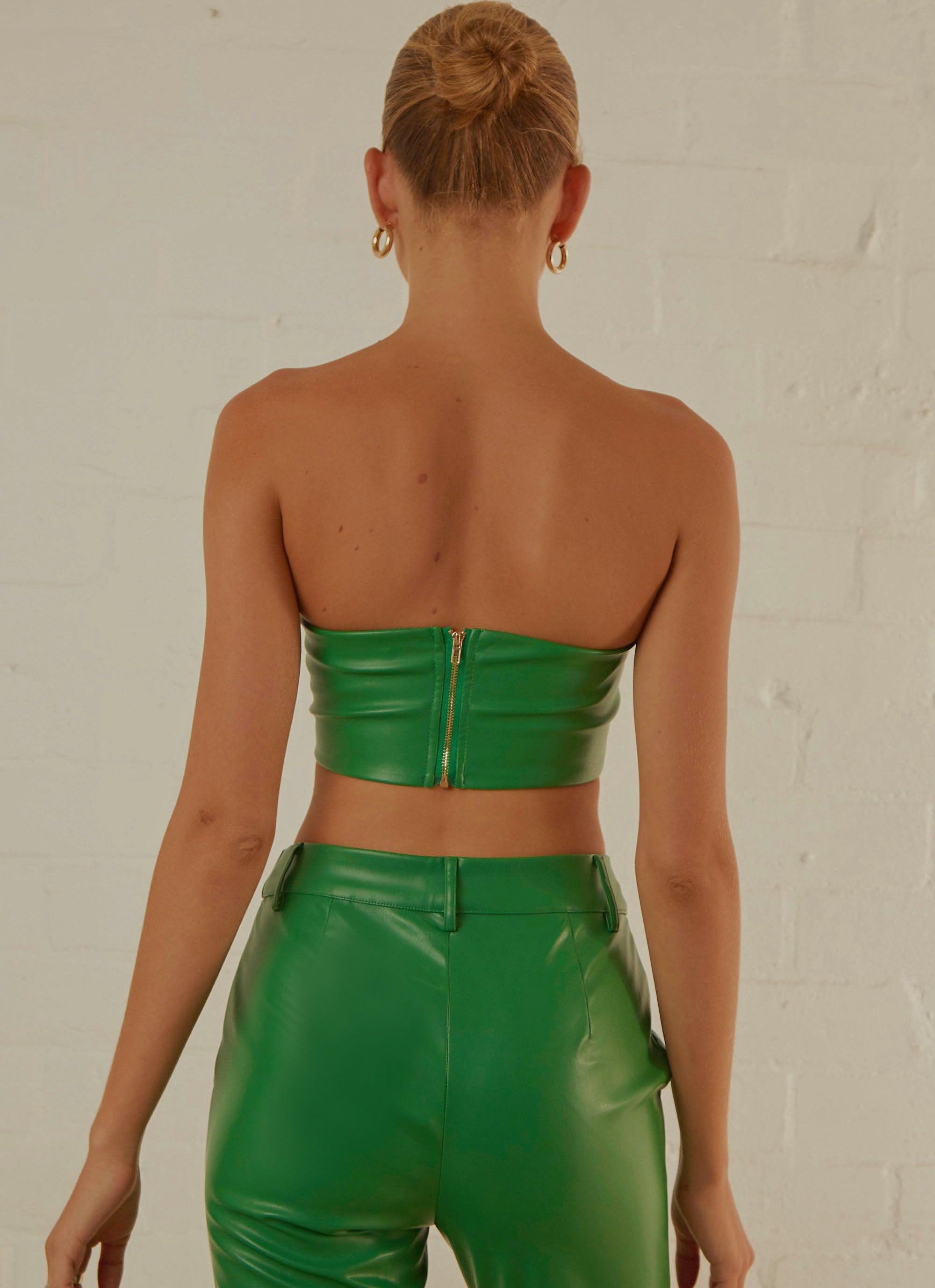 Late Night Dance Crop Top - Jade Green - Peppermayo US