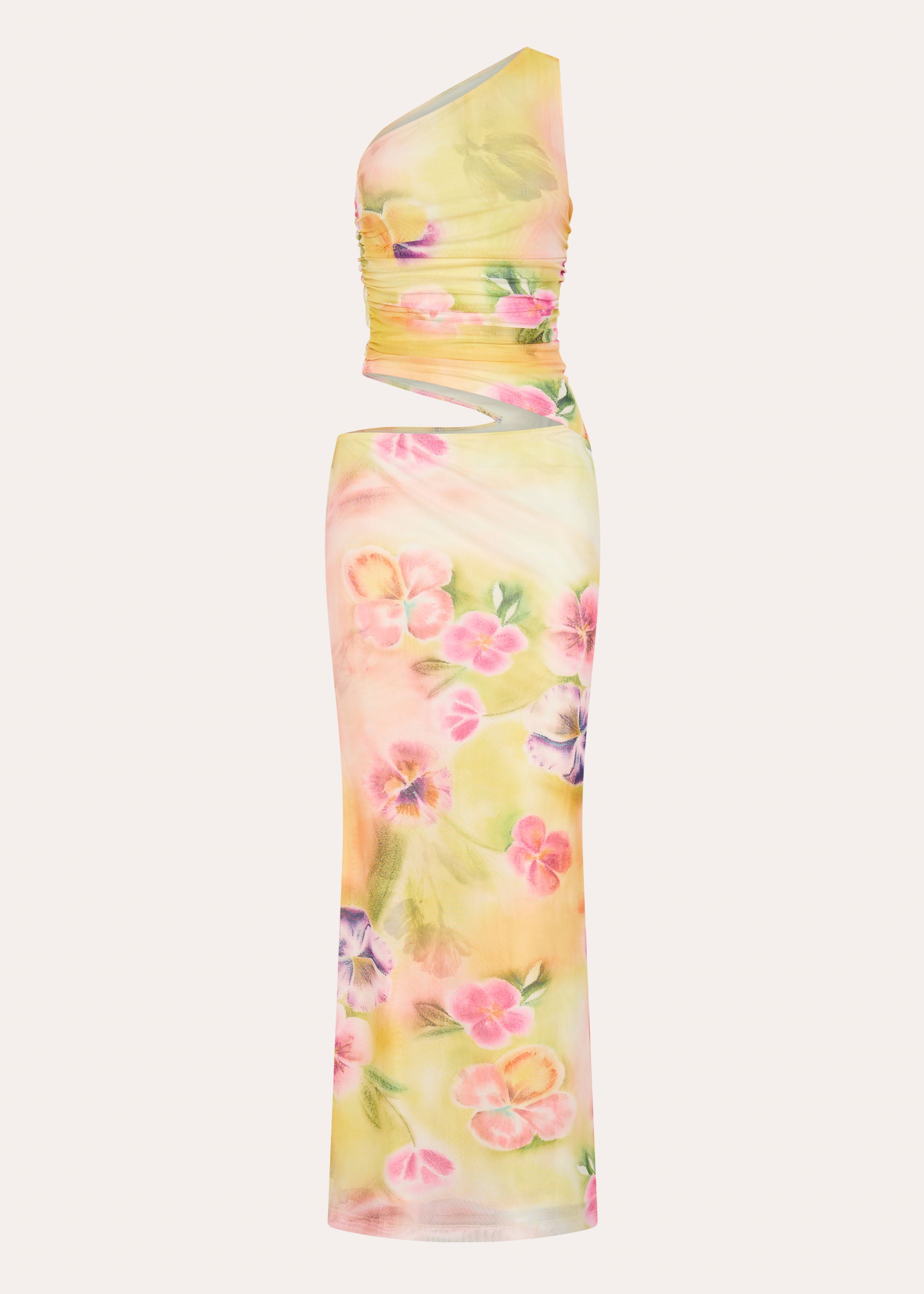 Seranella One Shoulder Maxi Dress Sunset Floral 7 Peppermayo