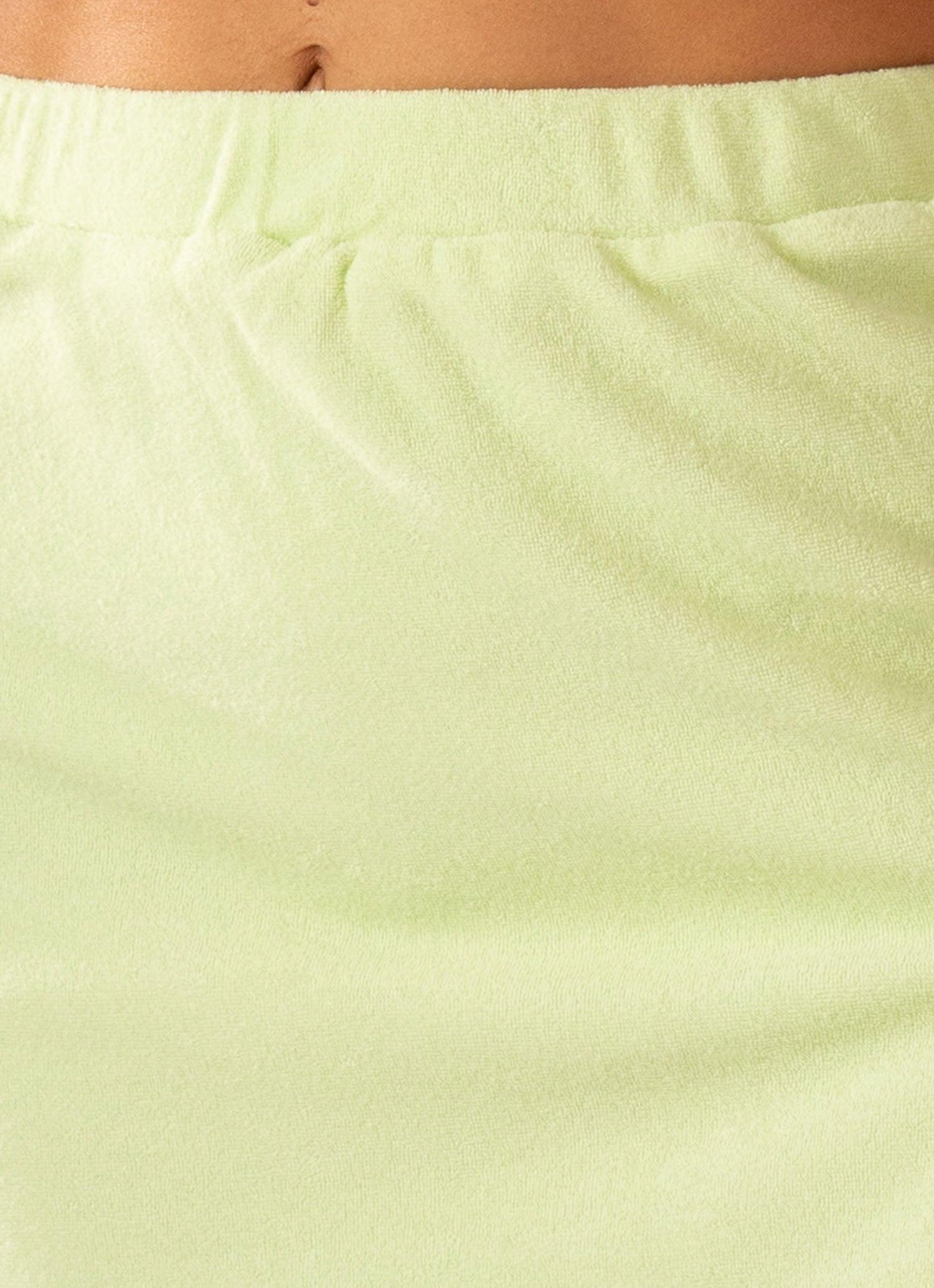 Changing Seasons Terry Mini Skirt - Lime Green - Peppermayo US